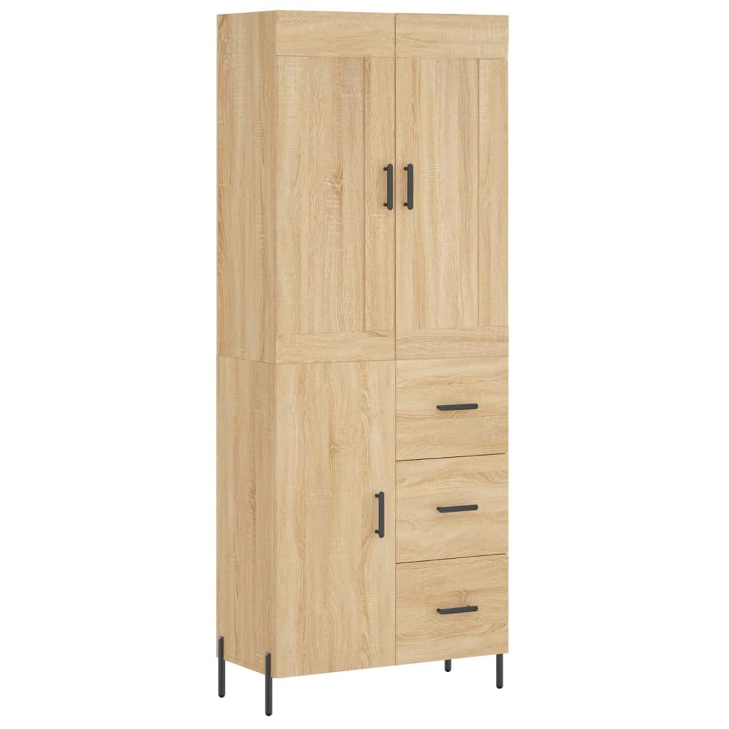 High sideboard Sonoma oak 69.5x34x180 cm Engineered wood