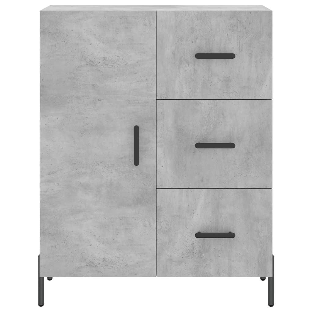 Hohes Sideboard Betongrau 69,5 x 34 x 180 cm Holzwerkstoff