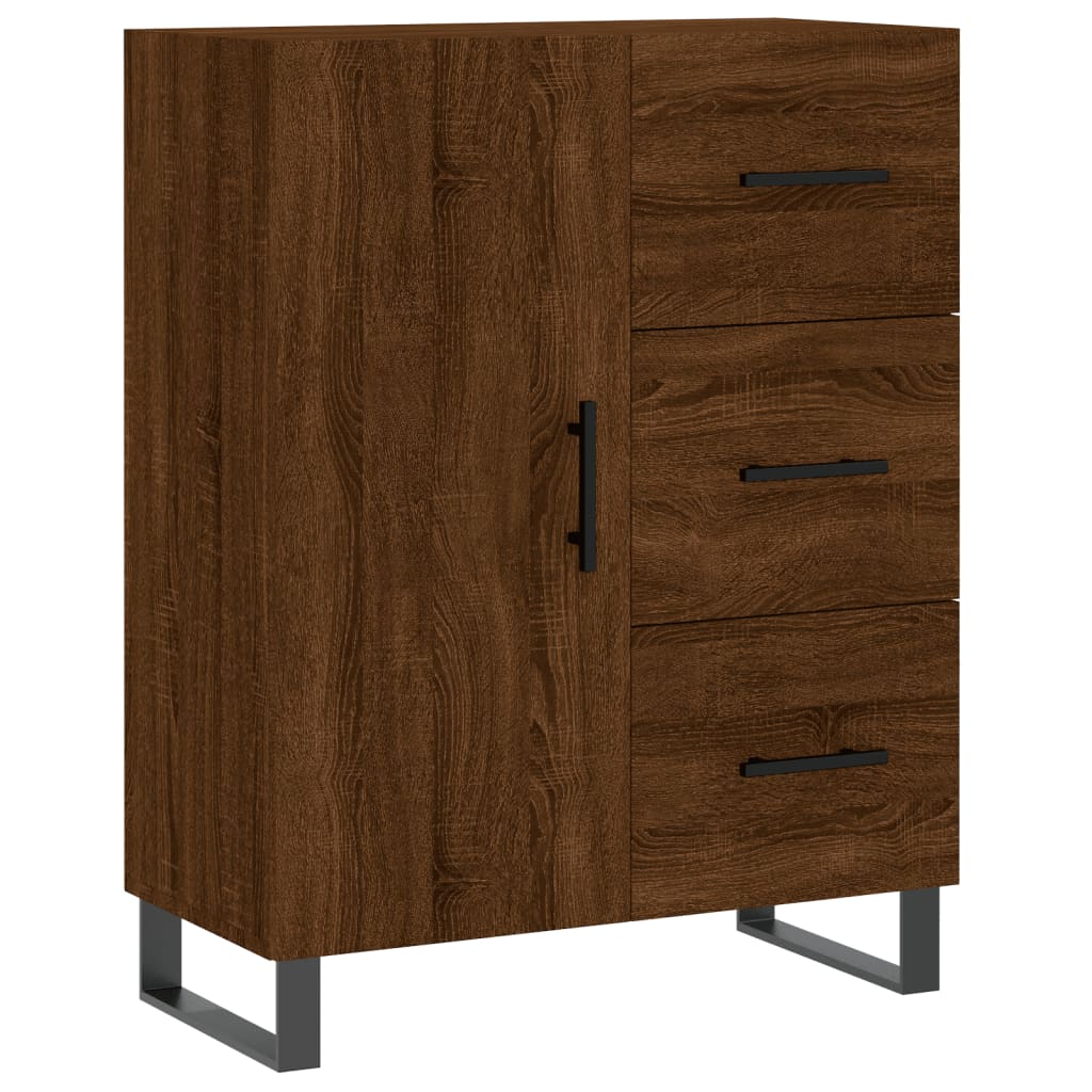 High sideboard Brown oak 69.5x34x180 cm Engineered wood