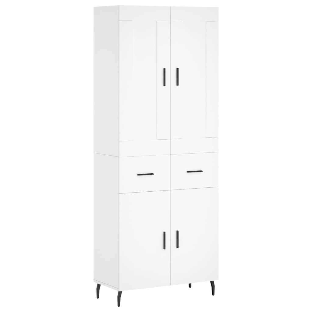 Buffet haut Blanc 69,5x34x180 cm Bois d'ingénierie