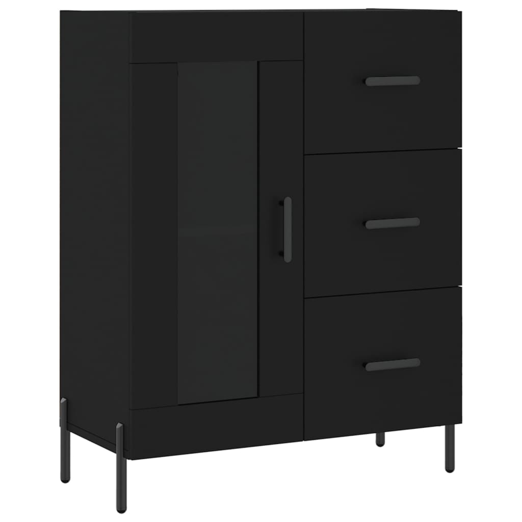 Buffet haut Noir 69,5x34x180 cm Bois d'ingénierie