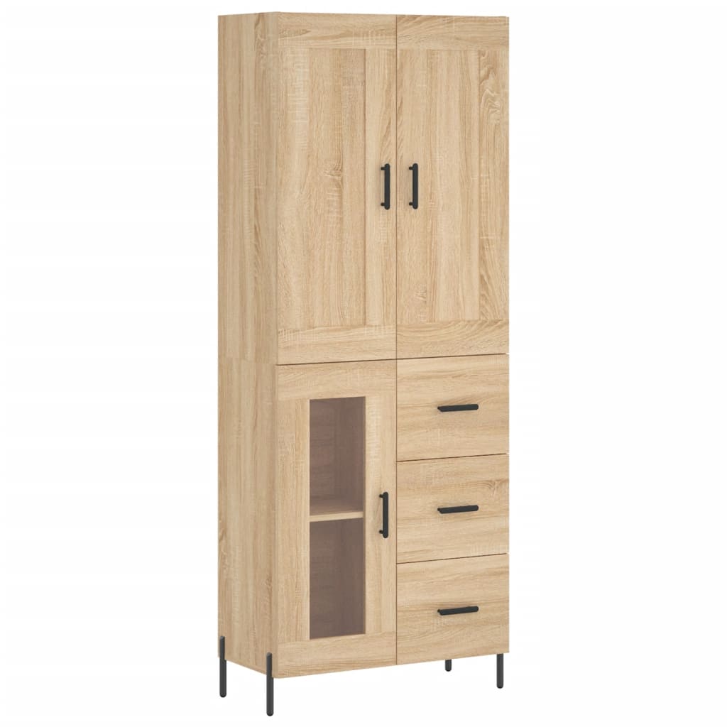 High sideboard Sonoma oak 69.5x34x180 cm Engineered wood