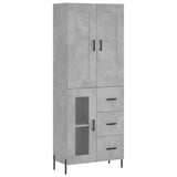 Hohes Sideboard Betongrau 69,5 x 34 x 180 cm Holzwerkstoff