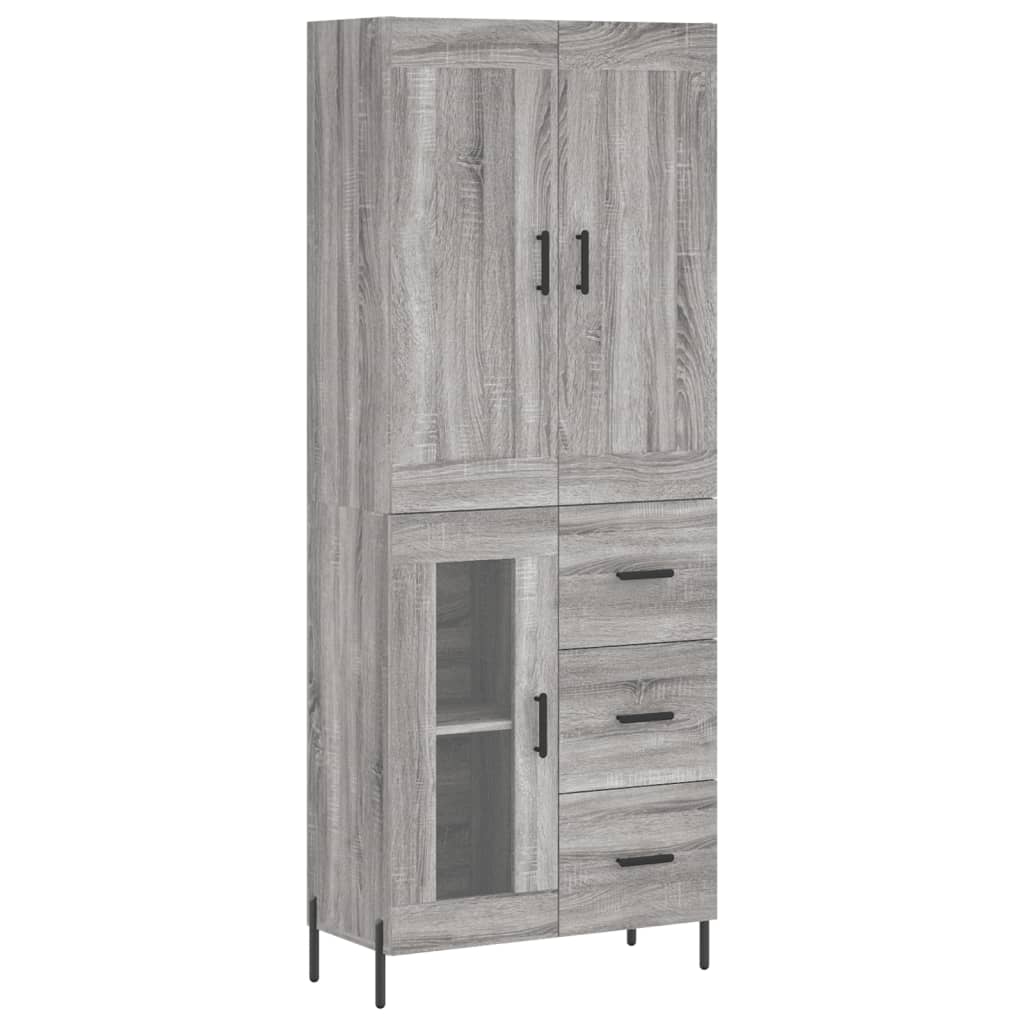 Buffet haut Sonoma gris 69,5x34x180 cm Bois d'ingénierie