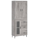 Buffet haut Sonoma gris 69,5x34x180 cm Bois d'ingénierie