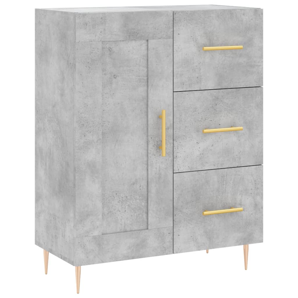 Buffet haut Gris béton 69,5x34x180 cm Bois d'ingénierie