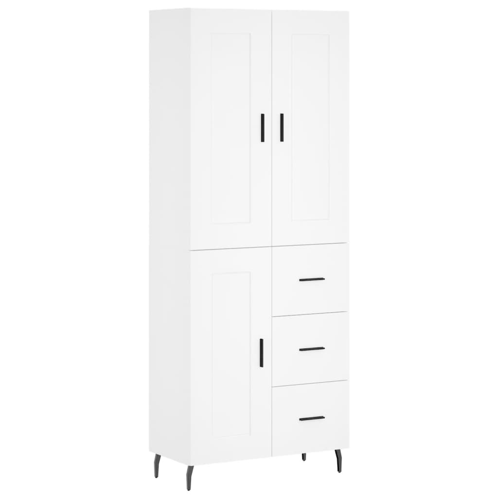 Buffet haut Blanc 69,5x34x180 cm Bois d'ingénierie