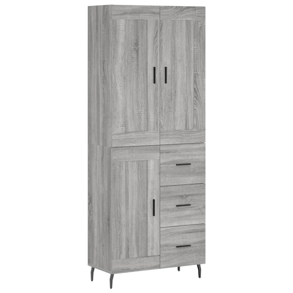 Sonoma high sideboard gray 69.5x34x180 cm Engineered wood