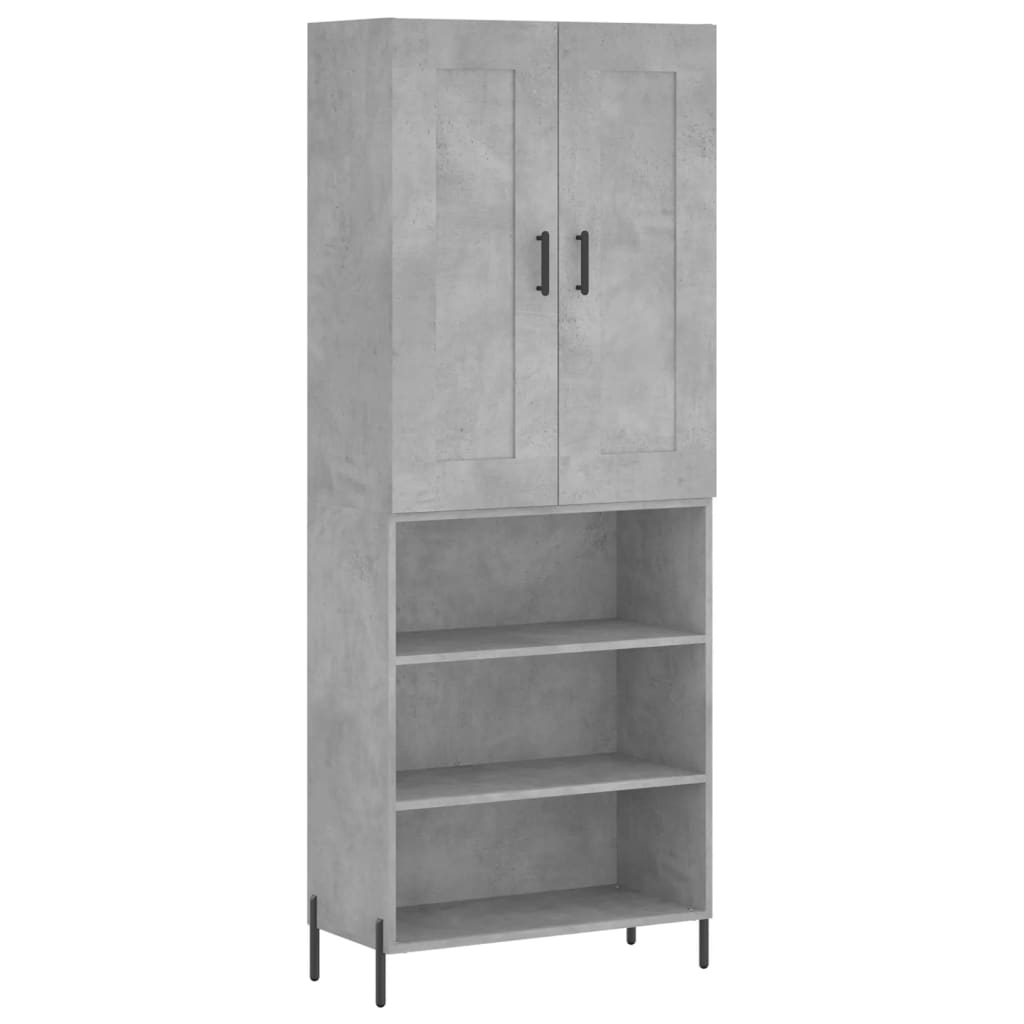 Hohes Sideboard Betongrau 69,5 x 34 x 180 cm Holzwerkstoff