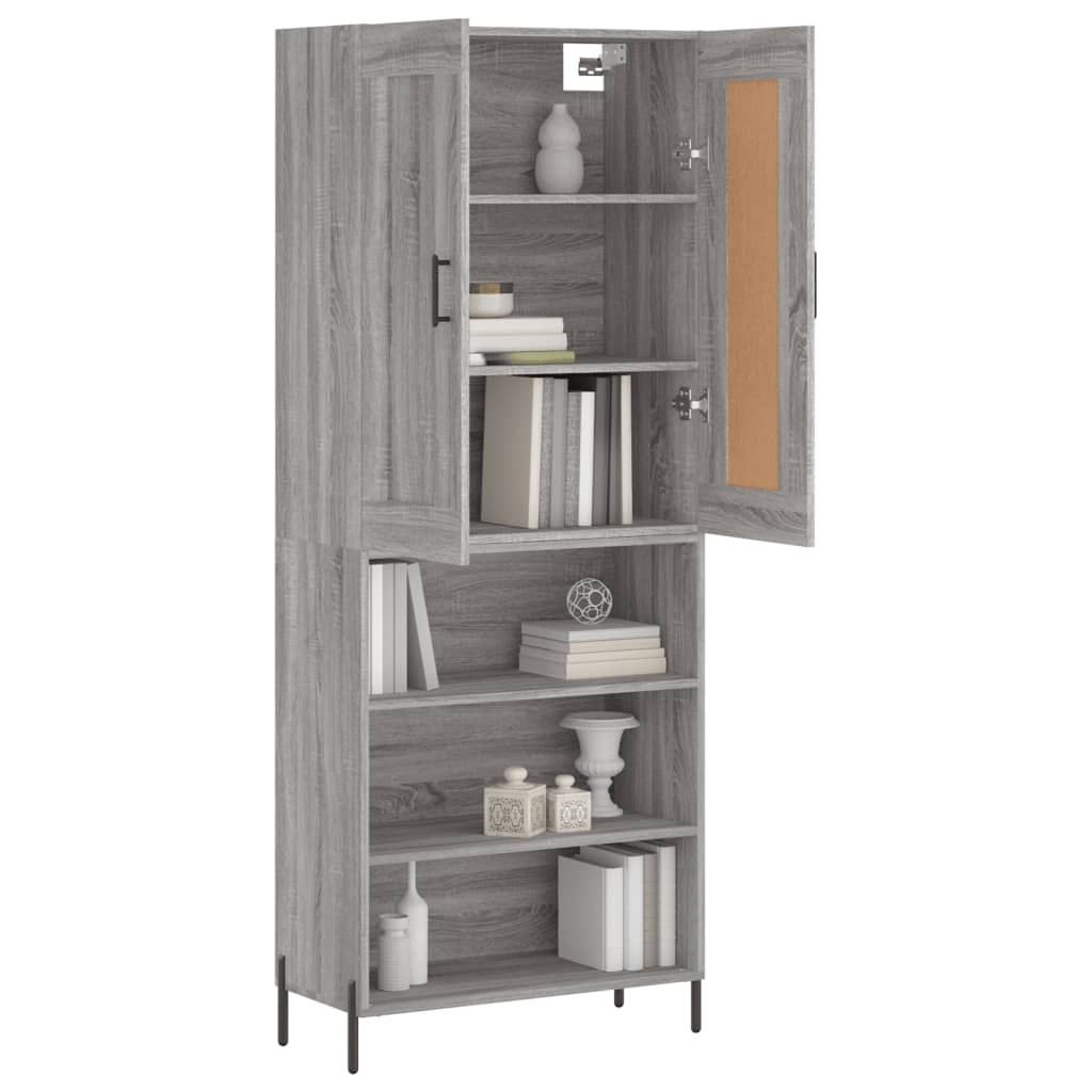 Buffet haut Sonoma gris 69,5x34x180 cm Bois d'ingénierie