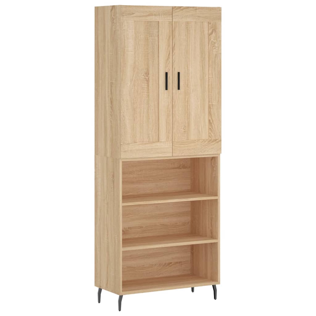 Hohes Sideboard Sonoma-Eiche 69,5x34x180 cm Holzwerkstoff