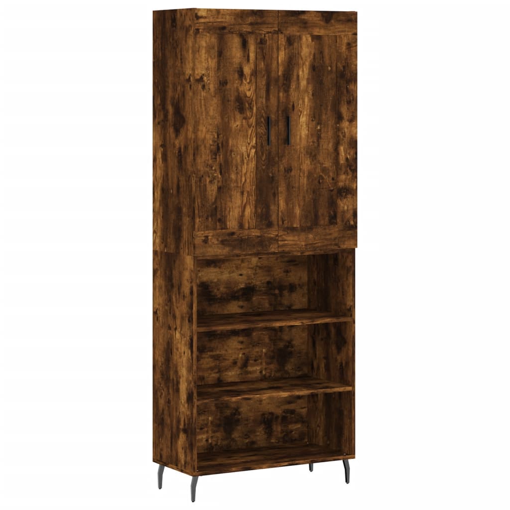 Hohes Sideboard Räuchereiche 69,5x34x180 cm Holzwerkstoff