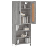 Buffet haut Sonoma gris 69,5x34x180 cm Bois d'ingénierie