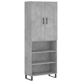 Hohes Sideboard Betongrau 69,5 x 34 x 180 cm Holzwerkstoff