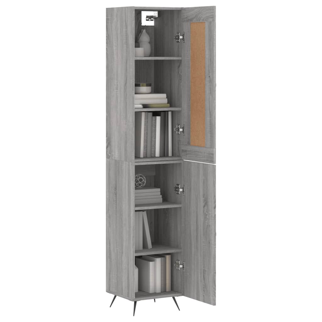 Buffet haut Sonoma gris 34,5x34x180 cm Bois d'ingénierie