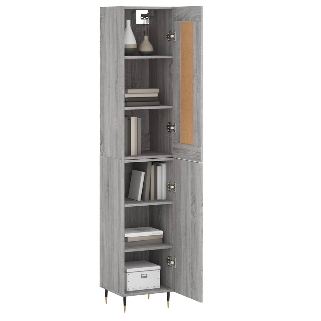 Buffet haut Sonoma gris 34,5x34x180 cm Bois d'ingénierie