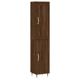 Buffet haut Chêne marron 34,5x34x180 cm Bois d'ingénierie