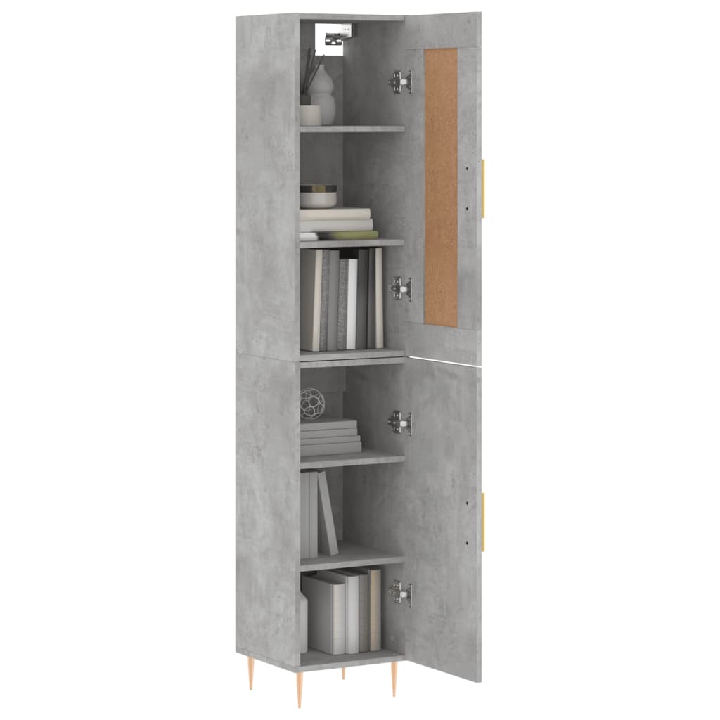 Hohes Sideboard Betongrau 34,5x34x180 cm Holzwerkstoff