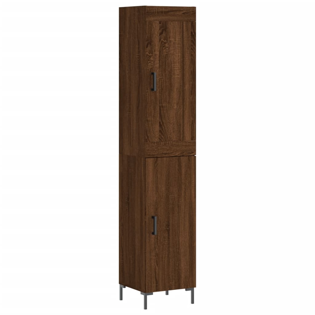 Buffet haut Chêne marron 34,5x34x180 cm Bois d'ingénierie