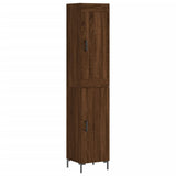 Buffet haut Chêne marron 34,5x34x180 cm Bois d'ingénierie