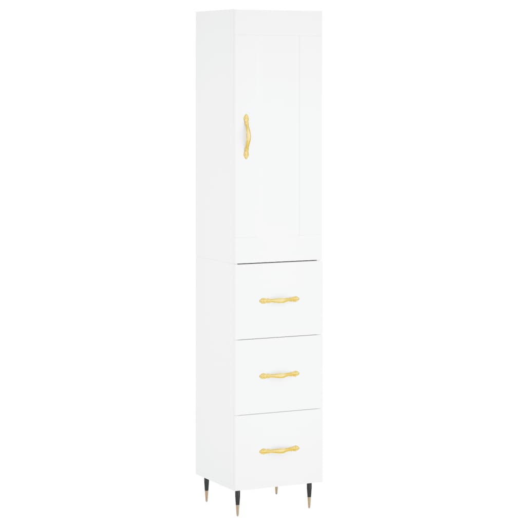 High sideboard White 34.5x34x180 cm Engineered wood