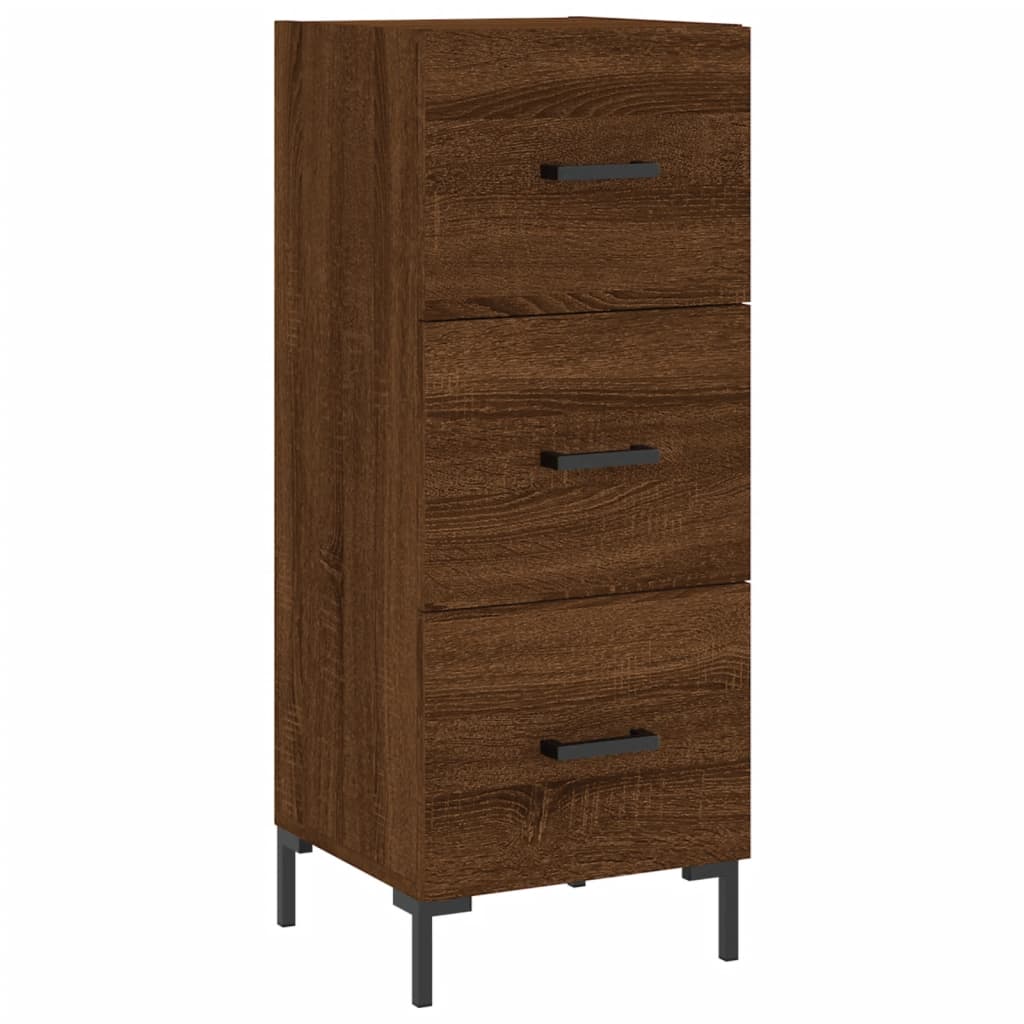 Buffet haut Chêne marron 34,5x34x180 cm Bois d'ingénierie