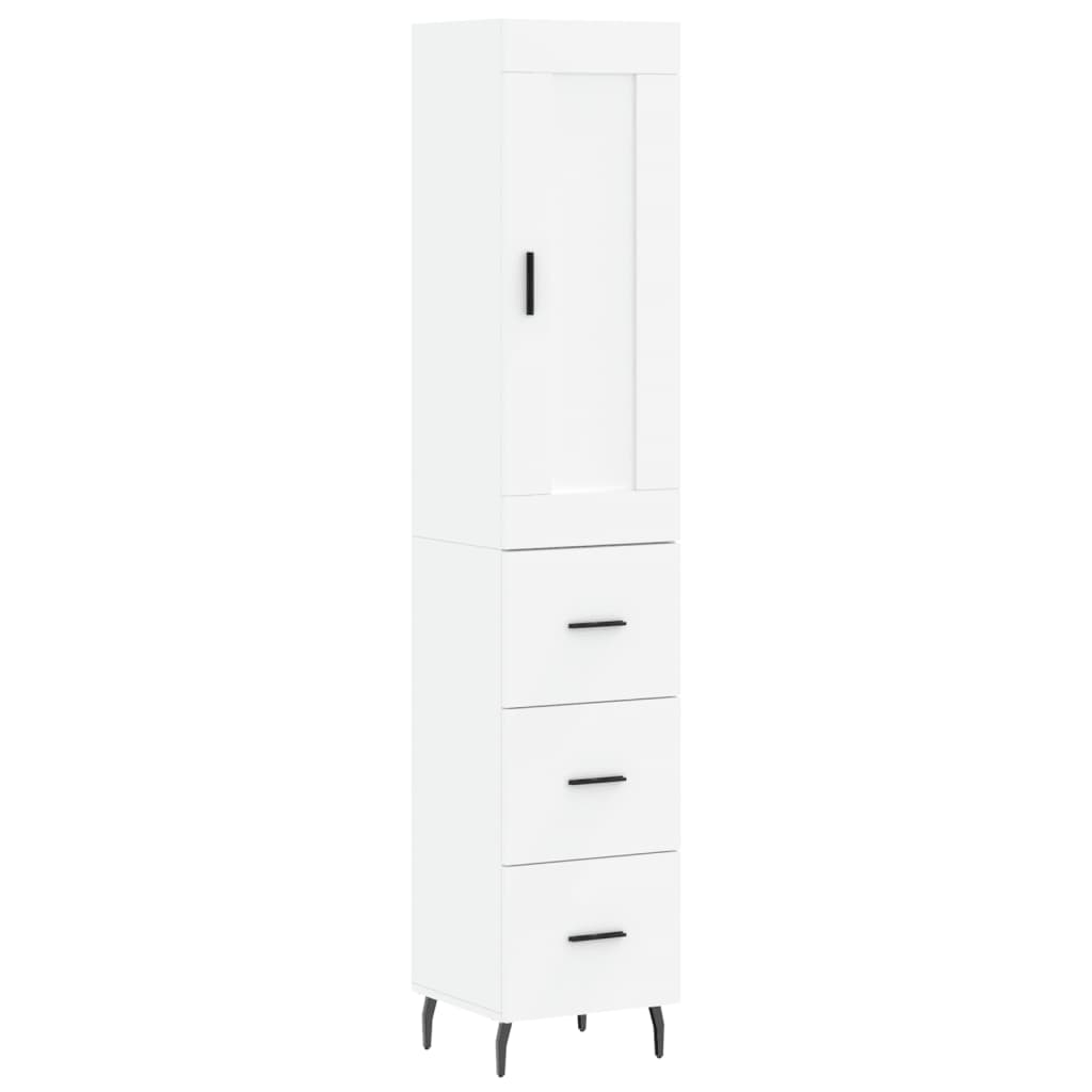 High sideboard White 34.5x34x180 cm Engineered wood