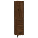 Buffet haut Chêne marron 34,5x34x180 cm Bois d'ingénierie