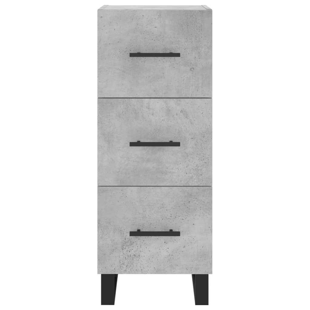 Buffet haut Gris béton 34,5x34x180 cm Bois d'ingénierie