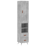 High sideboard Concrete gray 34.5x34x180 cm Engineered wood