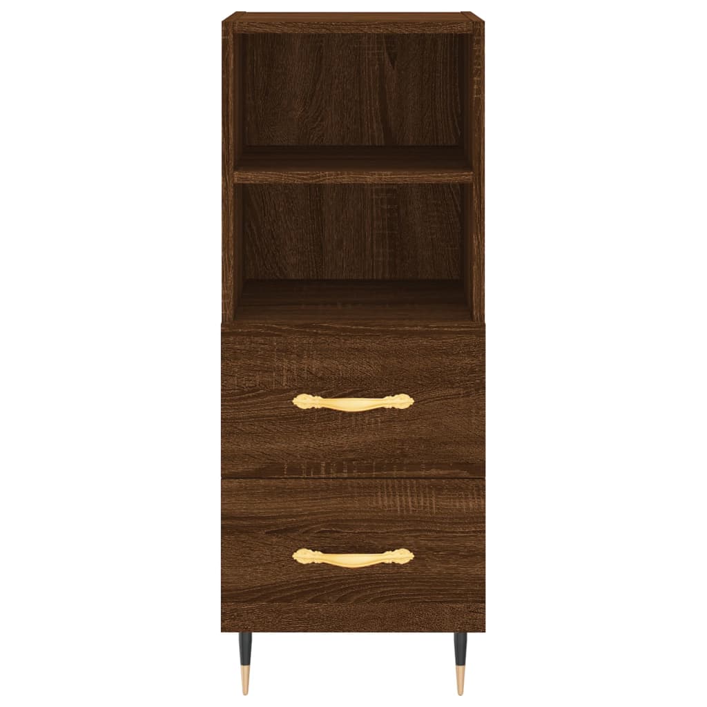 Buffet haut Chêne marron 34,5x34x180 cm Bois d'ingénierie