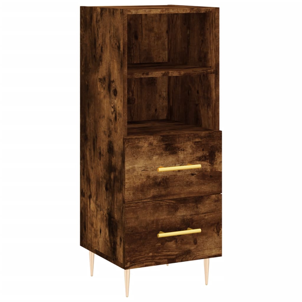 Hohes Sideboard Räuchereiche 34,5x34x180 cm Holzwerkstoff