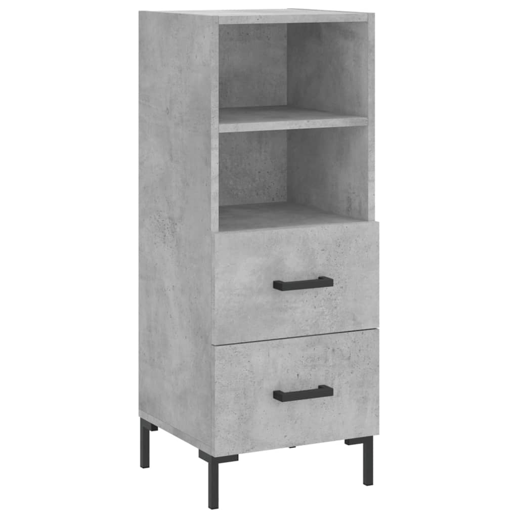 Buffet haut Gris béton 34,5x34x180 cm Bois d'ingénierie