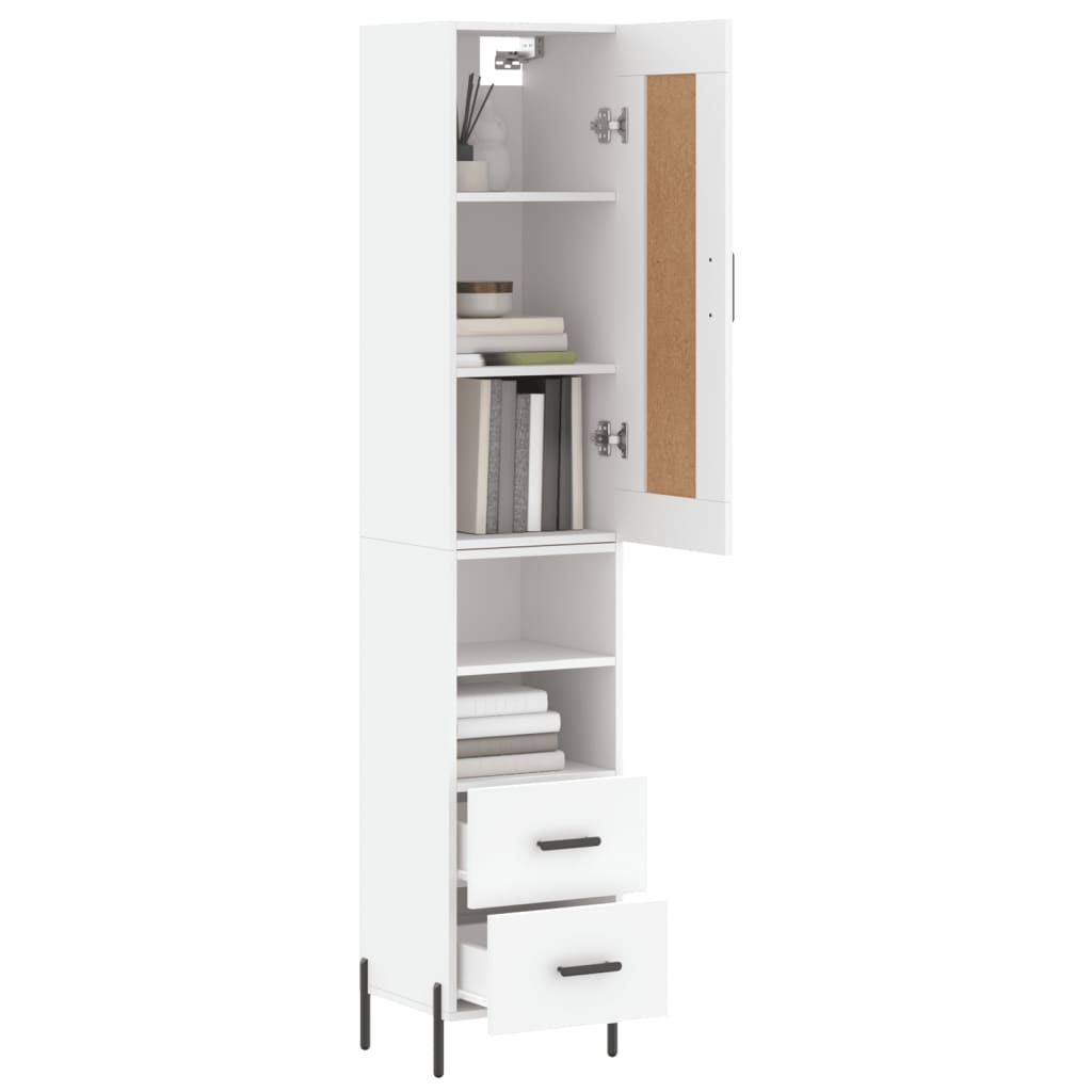 High sideboard White 34.5x34x180 cm Engineered wood