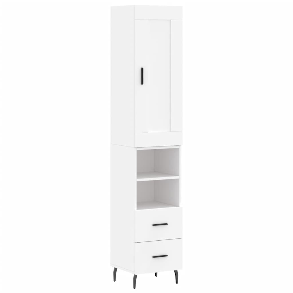 High sideboard White 34.5x34x180 cm Engineered wood