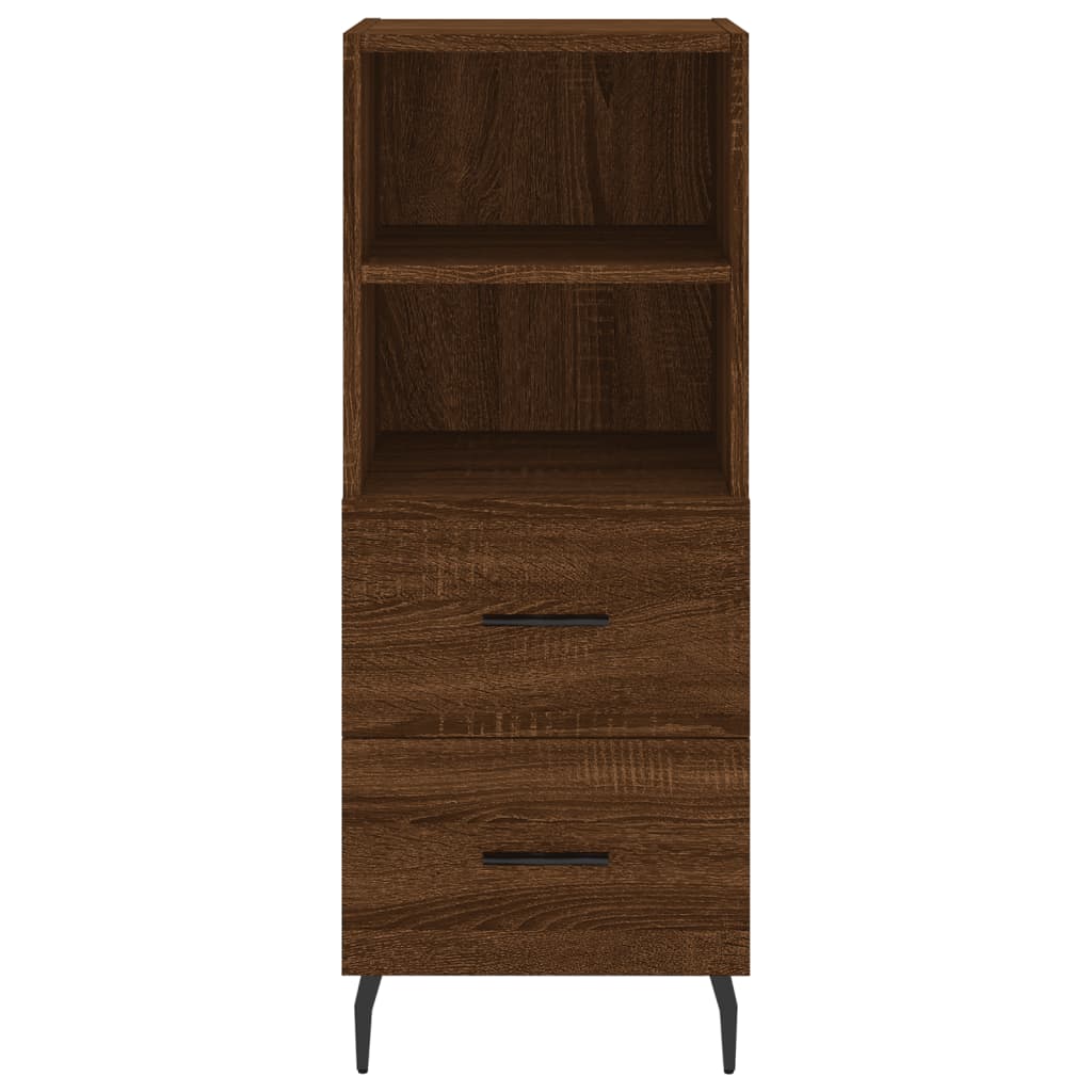 Buffet haut Chêne marron 34,5x34x180 cm Bois d'ingénierie