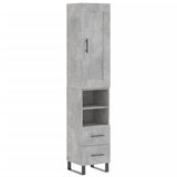 Buffet haut Gris béton 34,5x34x180 cm Bois d'ingénierie