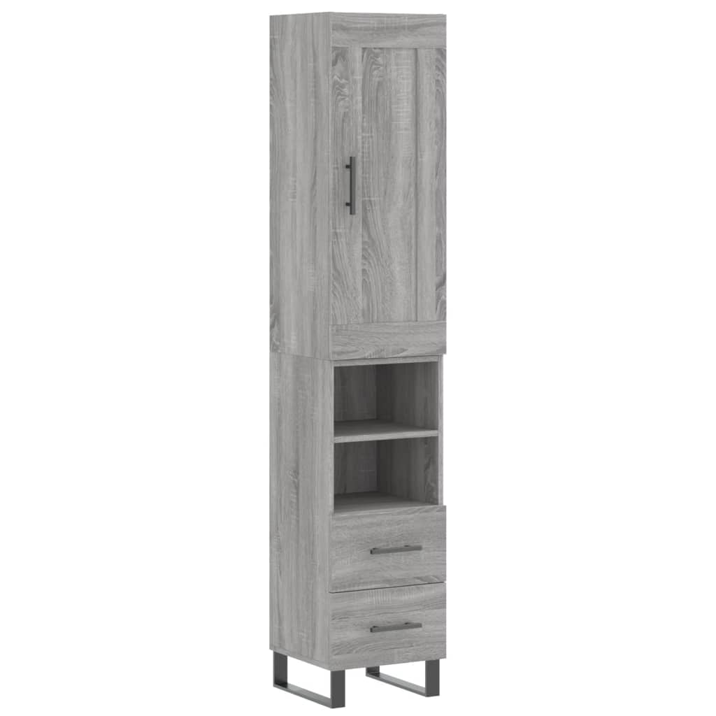 Buffet haut Sonoma gris 34,5x34x180 cm Bois d'ingénierie