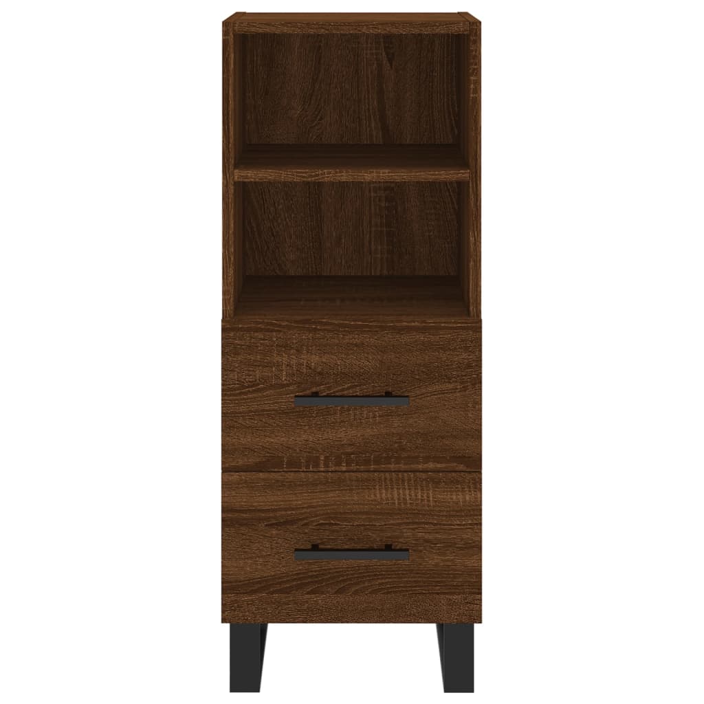 Buffet haut Chêne marron 34,5x34x180 cm Bois d'ingénierie