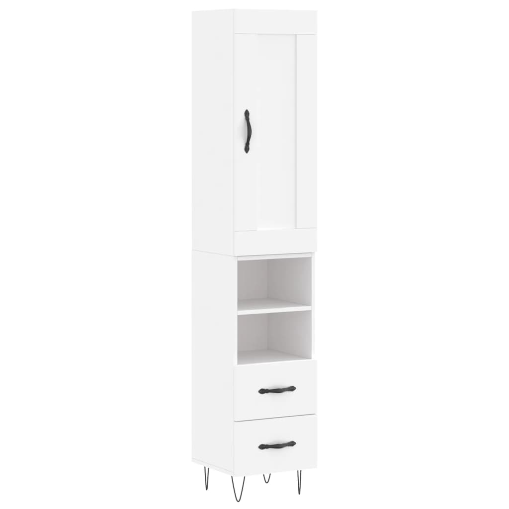 High sideboard White 34.5x34x180 cm Engineered wood