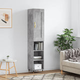 High sideboard Concrete gray 34.5x34x180 cm Engineered wood