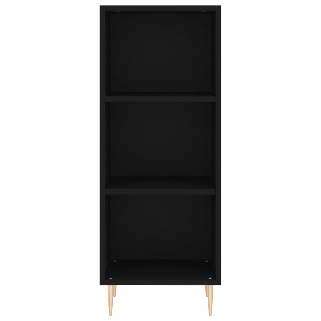 Hohes Sideboard Schwarz 34,5x34x180 cm Holzwerkstoff