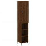 Buffet haut Chêne marron 34,5x34x180 cm Bois d'ingénierie