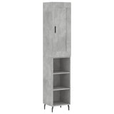 Hohes Sideboard Betongrau 34,5x34x180 cm Holzwerkstoff