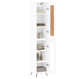 Buffet haut Blanc 34,5x34x180 cm Bois d'ingénierie