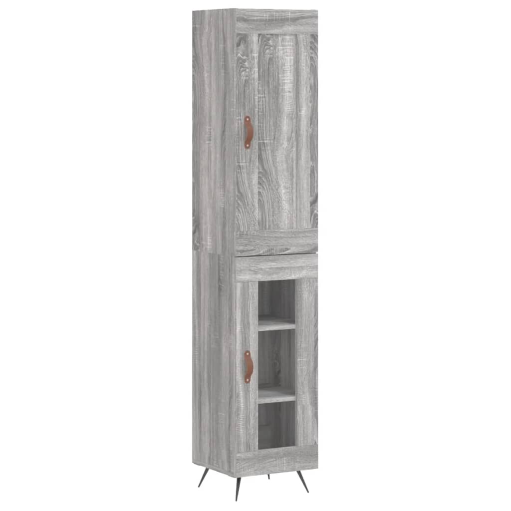 Buffet haut Sonoma gris 34,5x34x180 cm Bois d'ingénierie