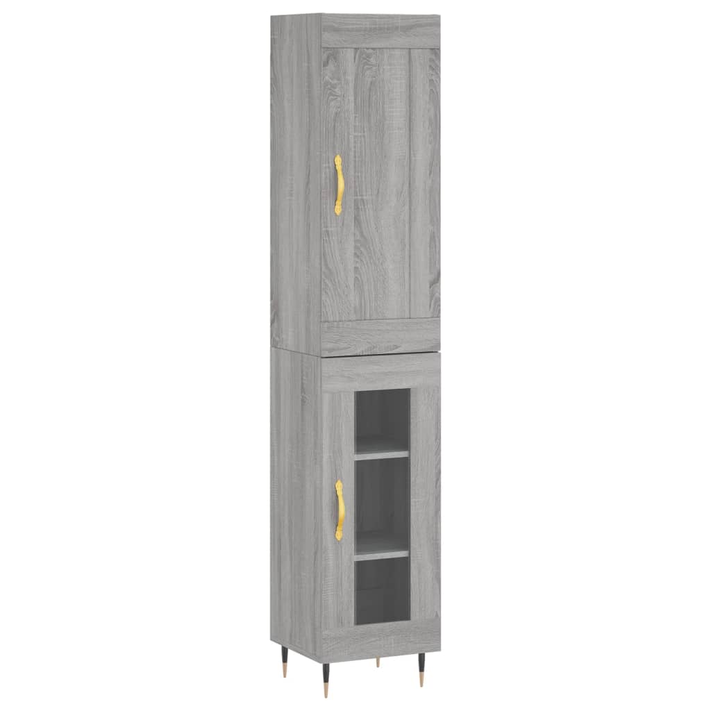 Buffet haut Sonoma gris 34,5x34x180 cm Bois d'ingénierie