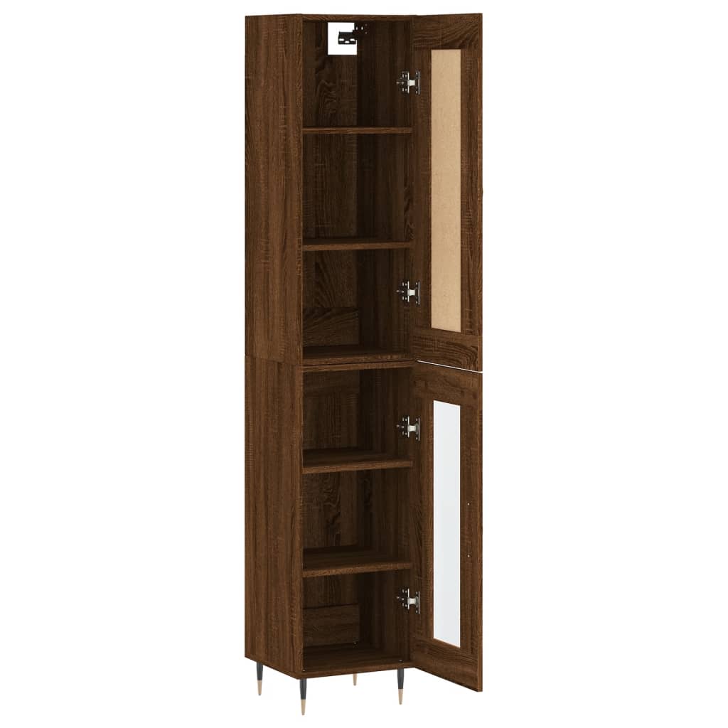 Buffet haut Chêne marron 34,5x34x180 cm Bois d'ingénierie