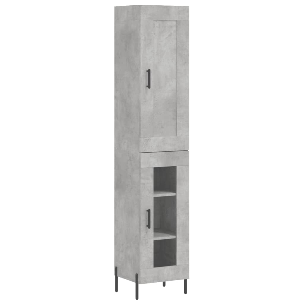 High sideboard Concrete gray 34.5x34x180 cm Engineered wood