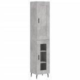 Buffet haut Gris béton 34,5x34x180 cm Bois d'ingénierie